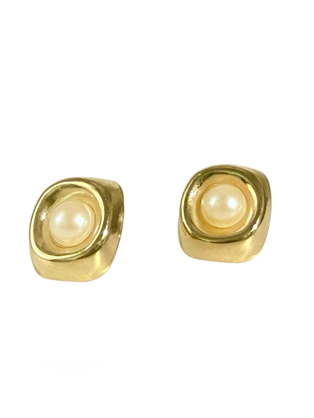 1980’s Vintage Gold & Pearl Earrings for
Pierced Ears, .75”, Deadstock/Unworn